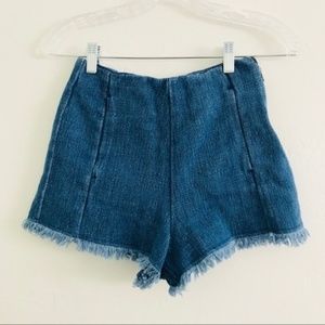 ❌SOLD❌Zara High Waist Denim Fringe Shorts
